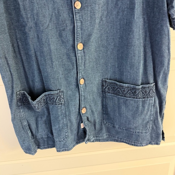 Marine Layer Indigo Archive Sawyer Camp Shirt Size Large 41223 - Picture 7 of 13
